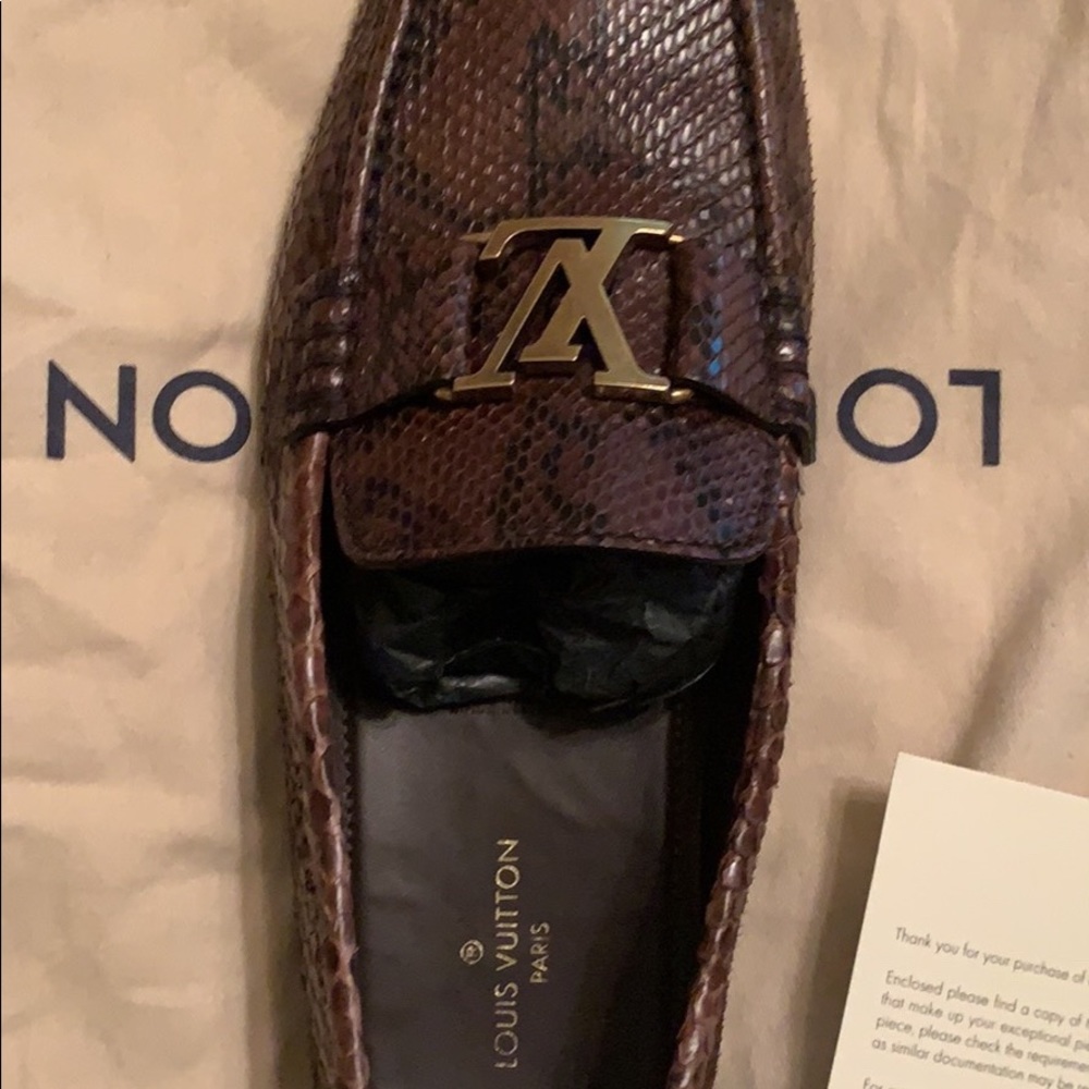 Size 100Louis Vuitton Monte Carlo Python Loafers
